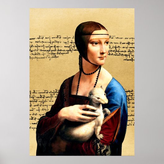 Leonardo da Vinci Dame met Ermine Poster (Voorkant)