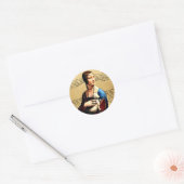 Leonardo da Vinci Dame met Ermine Ronde Sticker (Envelop)
