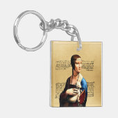 Leonardo da Vinci Dame met Ermine Sleutelhanger (Voorkant Links)
