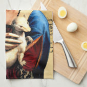 Leonardo da Vinci Dame met Ermine Theedoek (Quarter Fold)