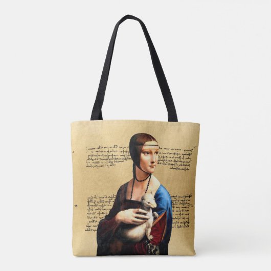 Leonardo da Vinci Dame met Ermine Tote Bag (Achterkant)