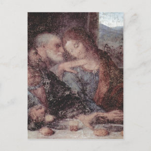 Leonardo da Vinci Das Abendmahl, Detail 1495-1497  Briefkaart