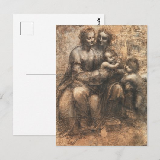 Leonardo da Vinci De Cartoon van Leonardo Fijne Ku Briefkaart (Voorkant / Achterkant)