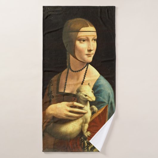 Leonardo da Vinci - De dame met een ermine Badhanddoek (Badhanddoek)