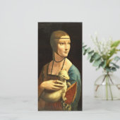 Leonardo da Vinci - De dame met een ermine Feestdagenkaart (Staand voorkant)