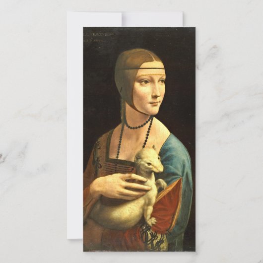 Leonardo da Vinci - De dame met een ermine Feestdagenkaart (Voorkant)