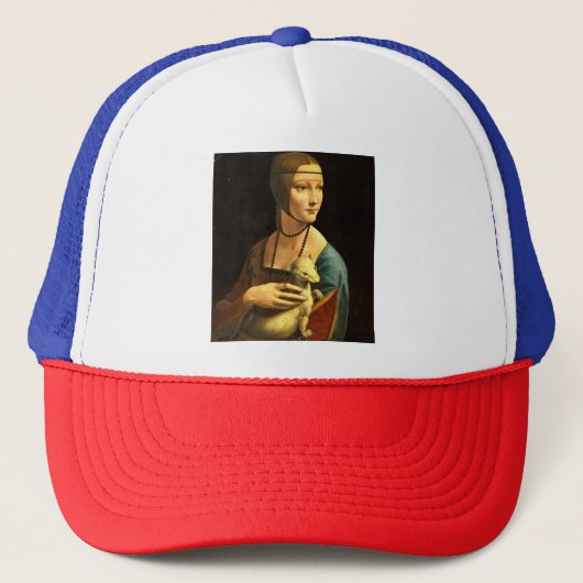 Leonardo da Vinci - De dame met een ermine Trucker Pet (Voorkant)