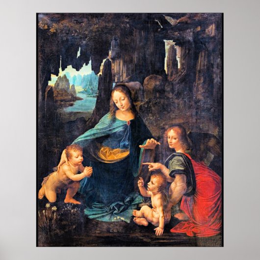 Leonardo da Vinci - De rotsmadonna Poster (Voorkant)