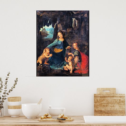 Leonardo da Vinci - De rotsmadonna Poster (Keuken)