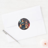 Leonardo da Vinci - De rotsmadonna,  Ronde Sticker (Envelop)