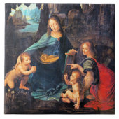 Leonardo da Vinci - De rotsmadonna Tegeltje (Voorkant)