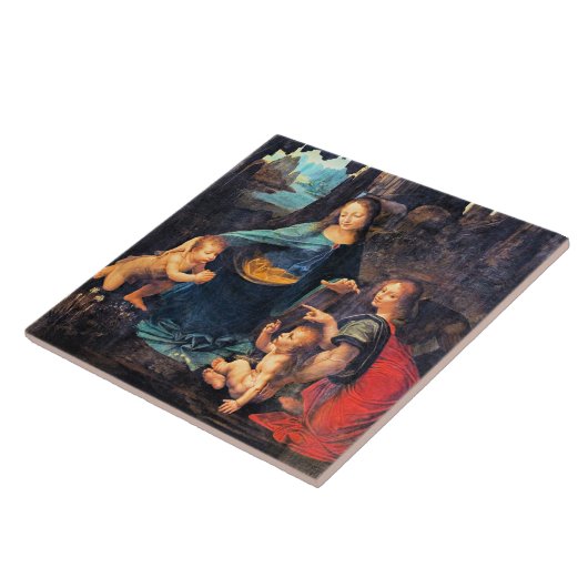 Leonardo da Vinci - De rotsmadonna Tegeltje (Zijkant)
