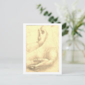 Leonardo da Vinci, de studie van de handen van een Briefkaart (Staand voorkant)