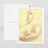 Leonardo da Vinci, de studie van de handen van een Briefkaart (Voorkant / Achterkant)