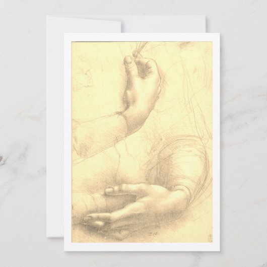 Leonardo da Vinci, de studie van de handen van een Feestdagenkaart (Voorkant)
