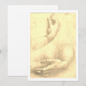 Leonardo da Vinci, de studie van de handen van een Feestdagenkaart (Voorkant / Achterkant)