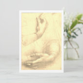 Leonardo da Vinci, de studie van de handen van een Feestdagenkaart (Staand voorkant)