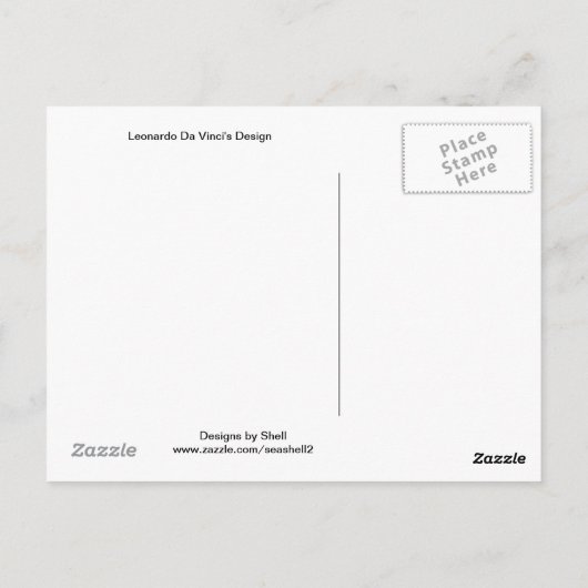 Leonardo Da Vinci Design Briefkaart (Achterkant)