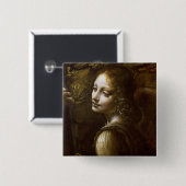 Leonardo da Vinci - details van de engel Vierkante Button 5,1 Cm (Voorkant /achterkant)