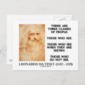 Leonardo da Vinci, drie klassen van mensen citeren Briefkaart (Voorkant / Achterkant)