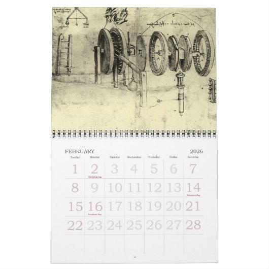 Leonardo da Vinci Fine Art en Sketches Kalender (Feb 2026)