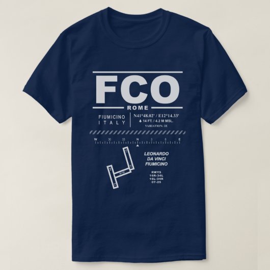 Leonardo da Vinci - Fiumicino Airport FCO T-shirt (Design voorkant)