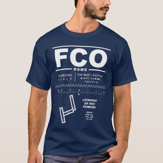 Leonardo da Vinci - Fiumicino Airport FCO T-shirt (Voorkant)