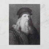 Leonardo da Vinci, gegraveerd door Raphael Briefkaart (Voorkant)