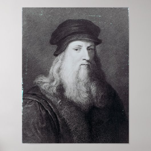 Leonardo da Vinci, gegraveerd door Raphael Poster (Voorkant)