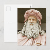 Leonardo da Vinci gekleurd met rozen panty's Briefkaart (Voorkant / Achterkant)