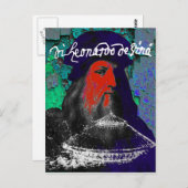 Leonardo Da Vinci Genius Gemengde Media Collage Briefkaart (Voorkant / Achterkant)