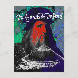 Leonardo Da Vinci Genius Gemengde Media Collage Briefkaart