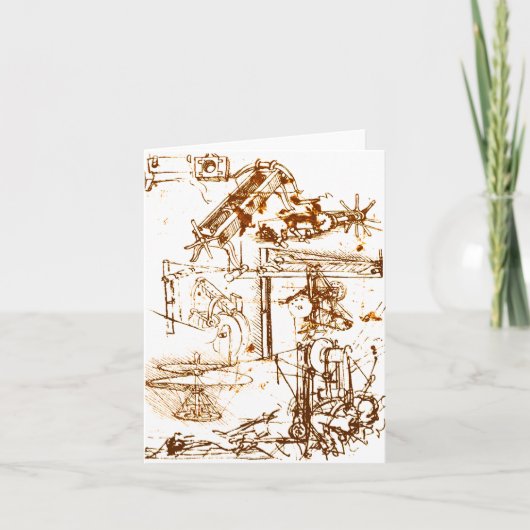 Leonardo da Vinci geschetste wenskaarten Kaart (Voorkant)