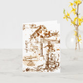 Leonardo da Vinci geschetste wenskaarten Kaart (Gele Bloem)