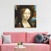 Leonardo da Vinci Ginevra de' Benci Canvas Afdruk (Insitu (Woonkamer))