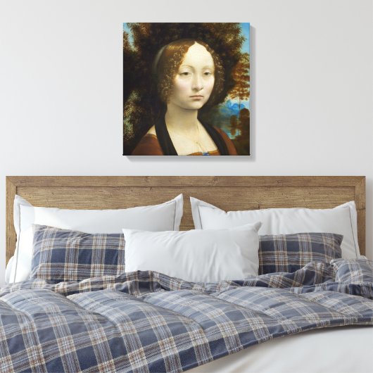 Leonardo da Vinci Ginevra de' Benci Canvas Afdruk (Insitu (Slaapkamer))