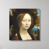 Leonardo da Vinci Ginevra de' Benci Canvas Afdruk (Voorkant)