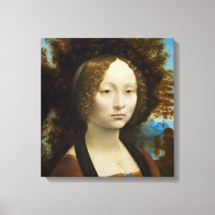 Leonardo da Vinci Ginevra de' Benci Canvas Afdruk
