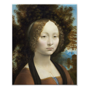 Leonardo Da Vinci Ginevra De' Benci Painting Foto Afdruk