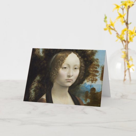 Leonardo Da Vinci Ginevra De' Benci Painting Kaart (Gele Bloem)