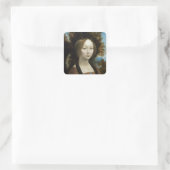 Leonardo Da Vinci Ginevra De' Benci Painting Vierkante Sticker (Tas)