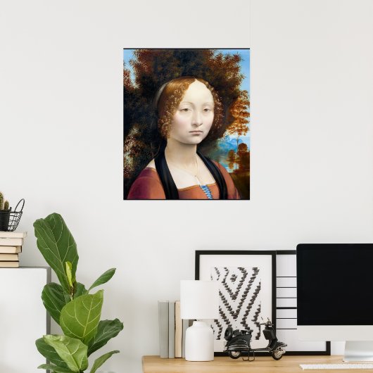 Leonardo da Vinci - Ginevra de' Benci Poster (Thuiskantoor)