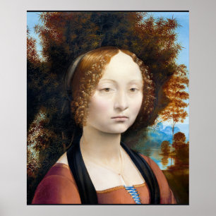 Leonardo da Vinci - Ginevra de' Benci Poster