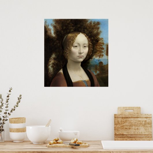 Leonardo da Vinci Ginevra de' Benci Wall Art Poster (Keuken)