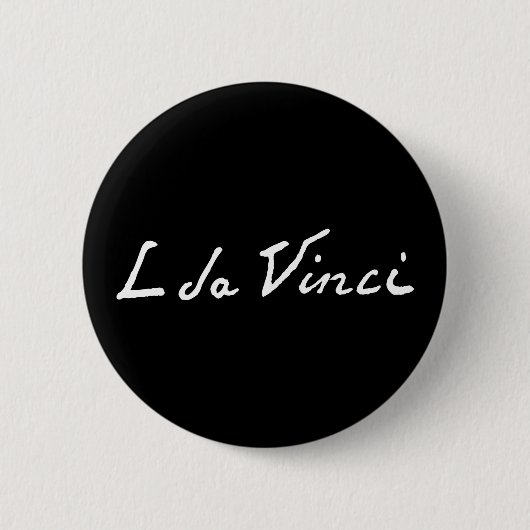 Leonardo da Vinci handtekening autograaf beroemde  Ronde Button 5,7 Cm (Voorkant)