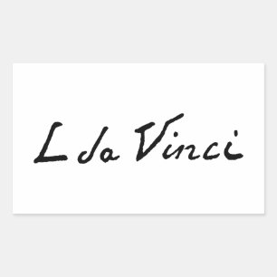 Leonardo da Vinci handtekening autogram bekende sc Rechthoekige Sticker
