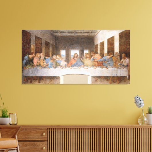 Leonardo da Vinci - Het laatste avondmaal Canvas Afdruk (Insitu (Woonkamer))