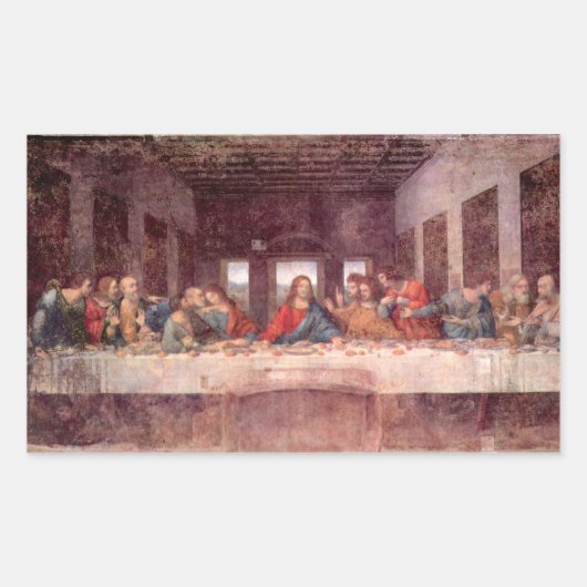 Leonardo da Vinci - Het laatste eten Rechthoekige Sticker (Voorkant)