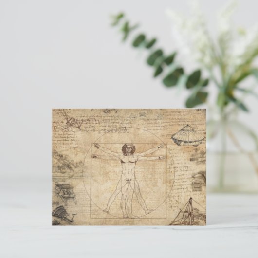 Leonardo Da Vinci Het Man van Vitruvian Briefkaart (Staand voorkant)