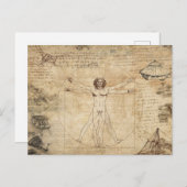 Leonardo Da Vinci Het Man van Vitruvian Briefkaart (Voorkant / Achterkant)